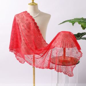 WAPKTY Elegant Evening Dresses Shawls Sequins Embroidered Sheer Hollow Bridal Shrugs Luxury Embellished Trim Wedding Shawl Cape for Women