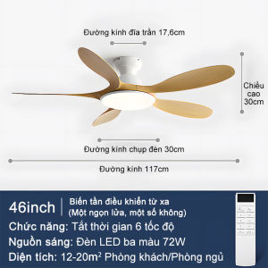 GOGEOUS【Miễn phí vận chuyển】 Phòng khách gióQuạt trần nhàQuạt trần nhà hàngPhòng khách gió lớn tích hợp quạt biến tần khí quyển