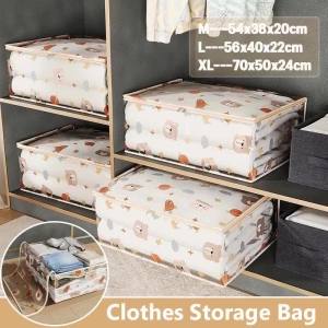 Clothes Quilt Storage Bag Dustproof Waterproof Clothes Organizer Thickened Double Zipper Bag