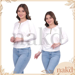 NAKD FASHION BAILEY PLAIN BASIC DAILY CASUAL 3/4 ZIPPER BLOUSE TOP FOR WOMEN 1234