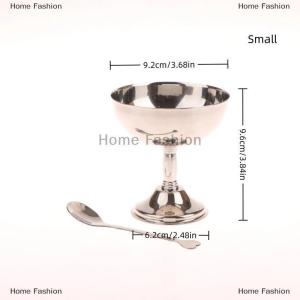 [COD] Home Fashion Stainless Steel Dessert Cup Vintage Durable Pudding Milk Jelly Ice Cream Cup Bowl Salad Bowl Dessert Fruit Plate Snack Dish