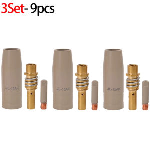 15PCS 15AK Torch Welding Nozzle Consumables MIG Torch Gas Nozzle Tips Holder Neck Wrench For MIG Welding Machine 0.8/1.0/1.2mm
