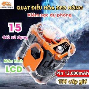 Quạt Mini Đeo Thắt Lưng Chính Hãng Zlife Z09 Quạt Đeo Cổ Pin Trâu Dùng 15 Tiếng Kiêm Sạc Dự Phòng