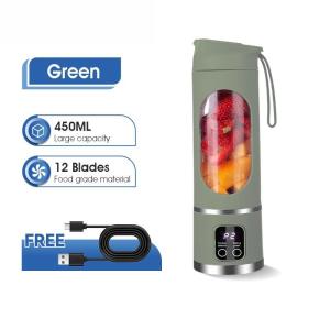 500ML Portable Juicer Blender 12 Blades Mini Juice Mixer LCD Display Fruit Extractor Household Heavy Duty Juice Maker