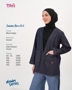 TERMURAH JALANKU BIRU 012 BY NBRS OUTER CARDIGAN DENIM KEKINIAN SIMPEL
