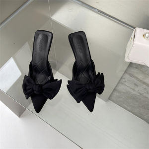 High-Heeled Niche Bow-Tie Sandals New Summer Style With Thin Heels And Pointed Toes