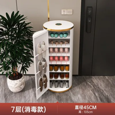 AUREO shoe rack Rotating Large Capacity Shelf 2024 New round Cydrical Vertical Small Apartment Storage Cabinet Sterilization zhenghuiling2.