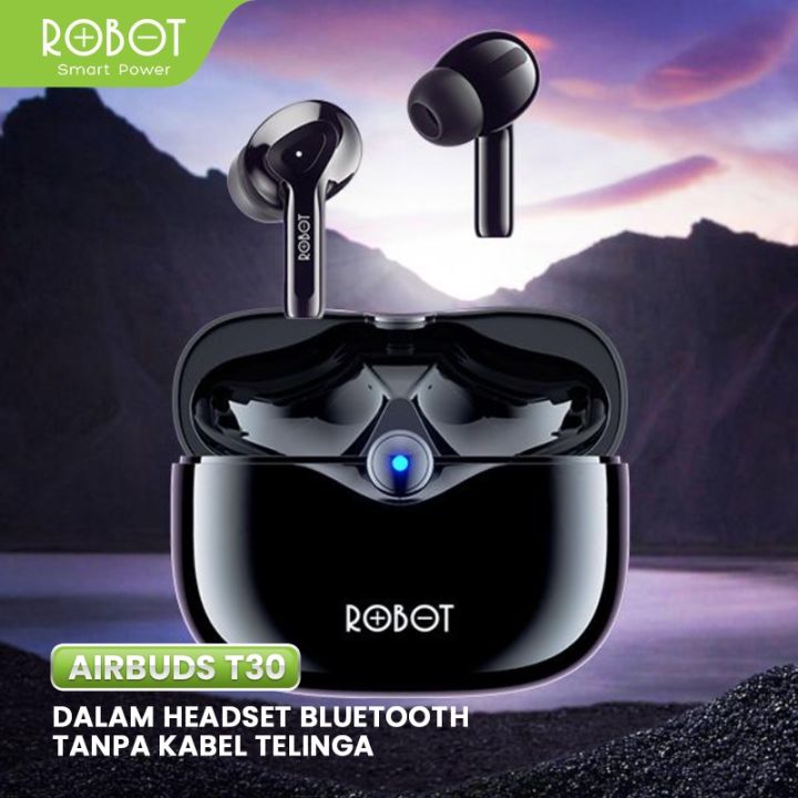GRATIS ONGKIR] Robot TWS Wireless Earphone Airbuds T30 Original BT