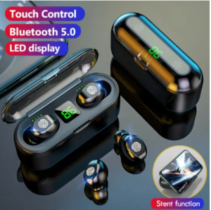 【TWS HiFi หูฟังบลูทูธ】9D HiFi Bass ชุดหูฟังไร้สายบลูทูธ TWS หูฟังเอียบัดไร้สาย 5.0 บลูทูธชุดหูฟัง หูฟังสเตอริโอกีฬาหูฟังสำหรับซัมซุง F9 TWS Bluetooth Earbuds