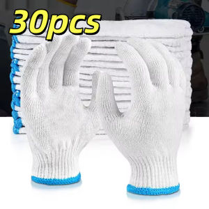 (COD) 30pcs FABRIC COTTON GLOVES WHITE YARN with RUBBER SLIPS