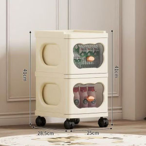 Corner box ตู้เสื้อผ้าพับได้ ตู้อเนกประสงค์ มีล้อเลื่อน ตู้จัดระเบียบของ 5/4/3ชั้น ตู้เก็บของ ลิ้นชักขนาดใหญ่ วางซ้อนได้สูง ชั้นความจุขนาดใหญ่