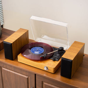 Middix Vintage Record Player With Dual Stereo External Speakers HI-FI System Bluetooth Turntable Player With AUX and USB Interface