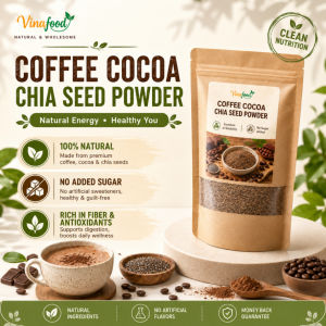 Vinafood Coffee Cocoa Chia Seed Powder - Rich Flavor No Sugar Added Energy Drink