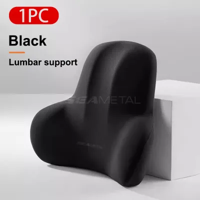 SEAMETAL Bantal Mobil Mewah Sandaran Leher Punggung Big Memory Foam Kulit Premium/ Cushion Premium