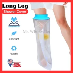 Zoyehoo Waterproof Knee Cast Cover for Shower Adult Watertight Knee Surgery Shower Cover Reusable Knee Shower Protector for Knee Repla