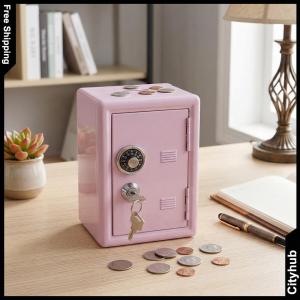 Metal Piggy Bank Safe for Kids with Combination Lock and Key Cash Box with Money Tray and Lock for Children Boys Girls Best Giftoney