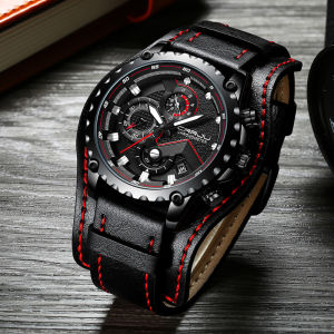 CRRJU Men Watches New Fashion Sports Quartz Clock Mens Top Brand Luxury Military Leather Waterproof Watch 2158