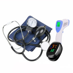 3in1 Aneroid Stethoscope BP Monitor + Infrared Thermometer + Fingertip Pulse Oximeter SMH-01