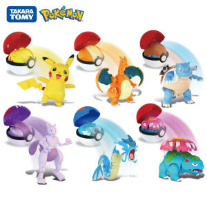 Genuine Pokemon 6 Pcs Set Box Elf Ball Deformation Toys Pocket Monster Pet Pokeball Pikachu Anime Figure Model Dolls Kids Gift