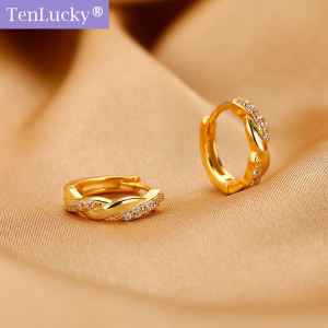 Rhinestone Earrings 925 Sterling Silver Delicate Twist For Women Girls Circle Hoop Earrings Super Cool Elegant Fashion Jewelry Temperament Earrings NCL