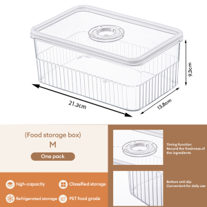 Kitchen food container refrigerator storage box kitchen refrigerator transparent storage box frozen sealed fresh-keeping box stackable vegetable and fruit food storage rack
