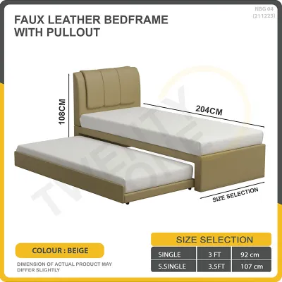 [Bulky]Twentyone 3 In 1 Pull Out Bed Frame With / Without Divider Colour Available