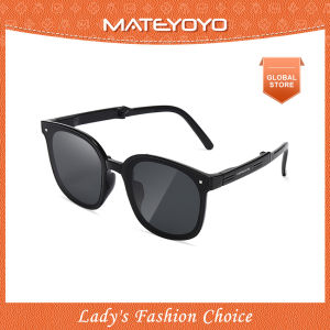 MATEYOYO Folding Sunglasses Round Packaging Handbag Decorative Sun Glasses Outdoor Travel Sunscreen Sunglasses Women UV400 Trendy Sunglasses For Women Polarized Round Chic Retro Sunglasses
