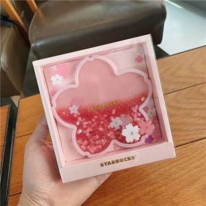 Starbucks Quicksand Coaster Anti Slip Candy Color Water Cup Coasters Bear Cute Silicone Pvc Cherry Blossoms Holder Mat