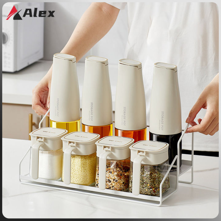 2 Layer Kitchen Seasoning Rack Multifunctional Iron Rack Countertop ...