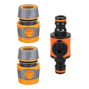 Ergonomic Garden Hose Adapter 2 None Leak Couplings 1 Adjustable Valves Weather Resistant Suitable for Sprinkler Systems