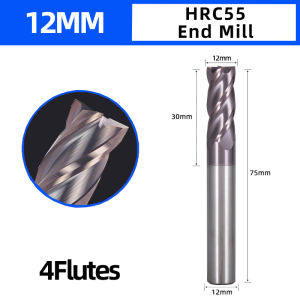 Carbide End Mill 4F End Mill Cutter Flat Carbide Milling Cutter CNC Cutting Tool HRC55 End Mills For Metal