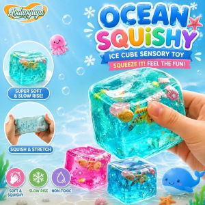Aoduoyaya Squishy Ocean Snowflake Blocks Stress Relief Ice Cube Soft Sensory Slow Rebound Fidget Toy