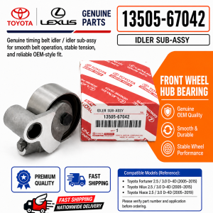New Genuine Toyota Timing Belt Idler Pulley Bearing 13505-67042 for Fortuner/HiLux/Innova 2005-2015