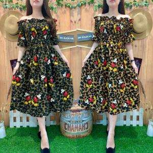 DRESS SABRI MICKEY LEOPARD 4456-144: BAHAN DRESS WANITA NYAMAN & DESAIN MODERN