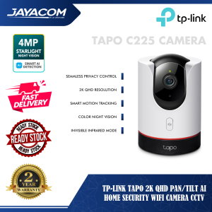 TP-Link Tapo 2K QHD Pan/Tilt AI Home Security Wi-Fi Camera CCTV (Privacy Mode / Color Night Vision / AI Detection)