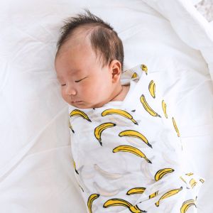 Le Petit Society Organic Newborn Baby Swaddle - Banana
