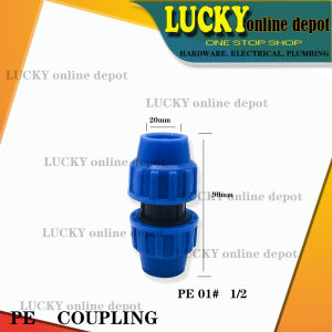 PE COMPRESSION PIPE FITTINGS COUPLING ( 1/2  3/4  1" ) SOLD PER PIECE