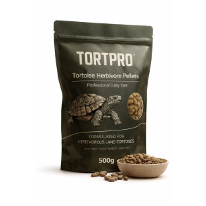 TORTPRO Tortoise Pellets 500g High Fiber Plant-Based Daily Diet for Land Tortoise  reptile food