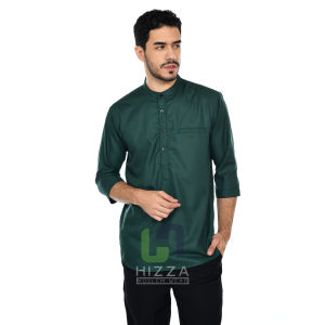 Baju Koko Kurta Pria Dewasa Lengan 3/4 Polos Hizza