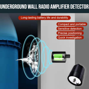 Underground Wall Radio Amplifier Detector Water Mains Leak Detector Underground Water Pipe Leakage Monitor Sound Detect Device For Indoor Outdoor