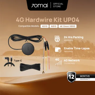 70mai UP04 4G Hardwire Kit | Compatible for X200/A810/A510/X800/T800/M800 | Simcard not Included