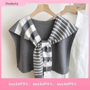 Heabety New Match Black And White Knitted Striped All-Matching Fashion Decoration Website Red Plus-Sized Neck Protection Shoulder Shawl