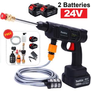 MAKITA Wireless Car Washer 998VF Lithium Battery Portable High Pressure Washer with Foam Generator 25000kpa Cleaning Water Gun Garden Sprayer High Pressure Water Pump Power Cleaning Spray Gun