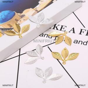 [COD] MINIFRIUT 50Pcs/set Vintage Leaf Filigree Wraps Connectors Metal Craft DIY Jewelry Making