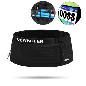 NEWBOLER Large Capacity Running Belt Hydration Breathable High Elastic Waist Pack Multifunctional For Jogging Fitness Mountaineering Marathon Outdoor Waist Bag With Soft Water