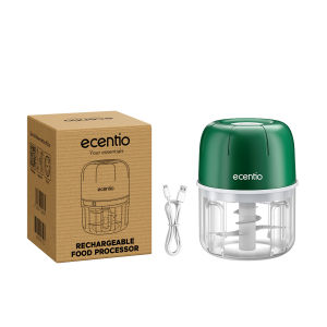 【5k voucher】ecentio Mini Chopper Blender Portable 6 bilah pisau Bumbu kapsul Alat Penggiling daging penggiling daging mpasi bayi Food Processor kecil Dapur perabotan 304 stainless steel den gan kaca tebal