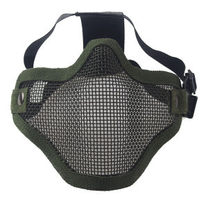 Military Tactical Airsoft Double-belt Half Face Metal Steel Mesh Protective Mask Army CS Game Equipment Cycling Hunting Paintball Breathable Mask
