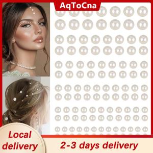 [COD] AqToCna Ship within 24 hours 220pcs Mix 3mm 4mm 5mm 6mm Hair Pearls Stick On Self Adhesive Pearls Stickers Face Pearls Stickers for Hair Face Makeup Nail DIY Crafts