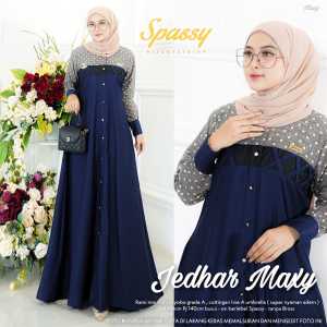 Jedhar Maxy by Spassy Gamis Maxi Dress Bahan Katun Rami mix Toyobo Fodu LD 110 PB 140