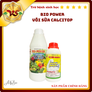 Bộ Đôi Chế phẩm Trừ Bệnh Thán Thư Thối Nhũn Rỉ Sắt Sương Mai - MEGA POWER (1 lít) + VÔI SỮA (500ml)
